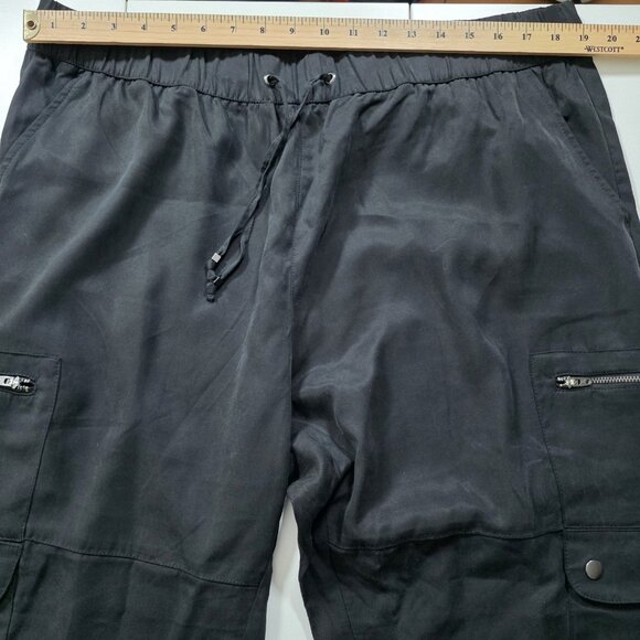 Banana Republic Cargo Pants XL Womens Black Zipper Jogger Lyocell Utility Grunge - Picture 5 of 16